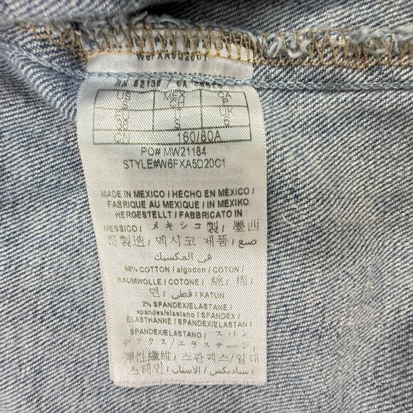 GUESS Cropped Frayed Denim Jacket S USA Cactus Patches Boho Festival 90sRevival - Picture 9 of 13